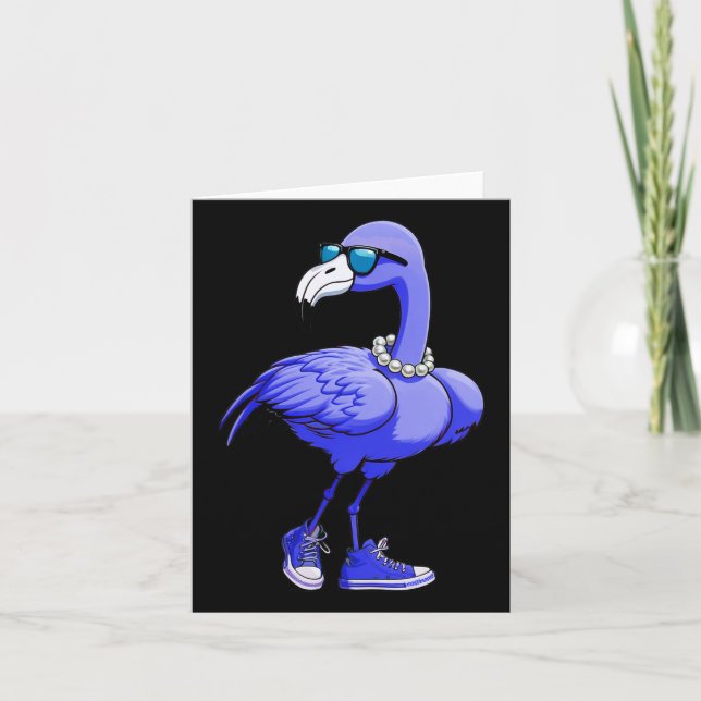 Cartão Pérolas de Flamingo Azul Vírgula A Kamala Harris 2 (Frente)