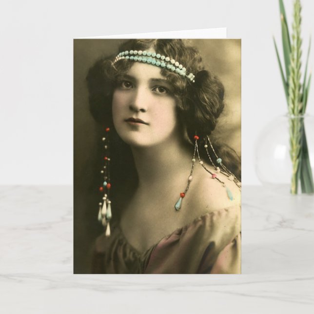 Cartão Pérolas em seu cabelo (Frente)