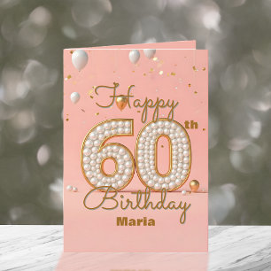 Cartão Pérolas Shimmering e Destaques Dourados 60º Aniver
