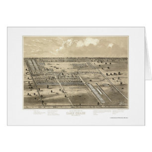 Cartão Perseguição do acampamento, mapa panorâmico do