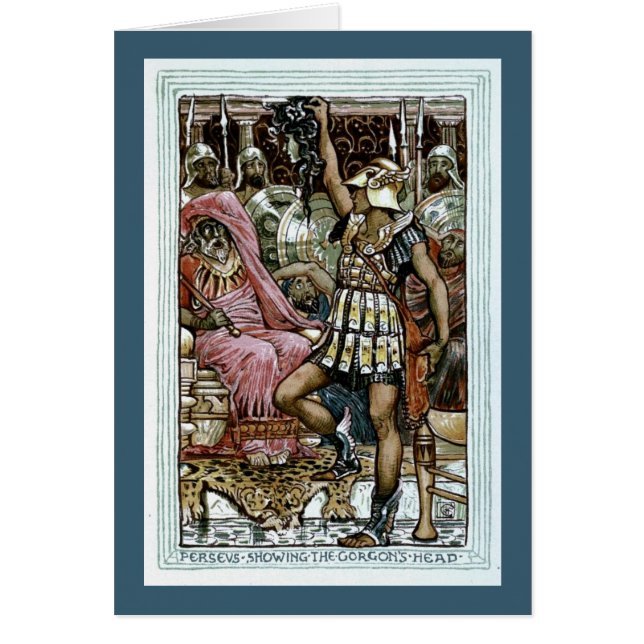 Cartão Perseus que mostra a cabeça do Gorgon (Frente)