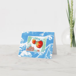 Cartão Persimmon Season saudações de 4" x 5,6"