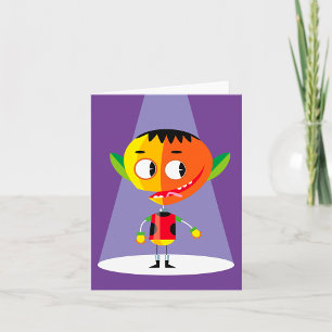 Cartão Personagem de Cabeça Laranja