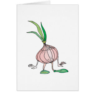 Cartão personagem de desenho animado cebola bobo