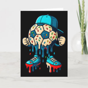 Cartão Personagem de Sorvete de Gotejamento de Futebol Ll