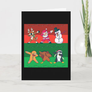 Cartão Personagens de Natal Dabbing