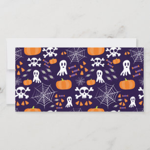 Cartão Personagens Divertidos e Assustadores de Halloween
