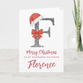 Cartão Personalised Christmas Card - Letter F