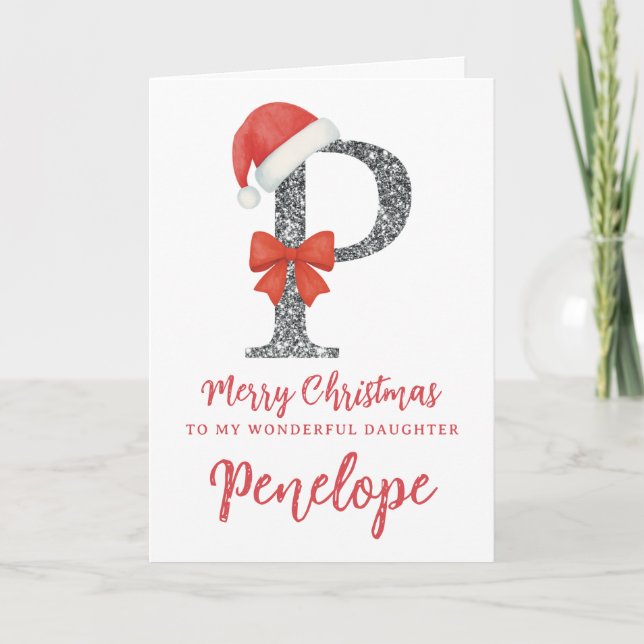 Cartão Personalised Christmas Card - Letter P (Frente)