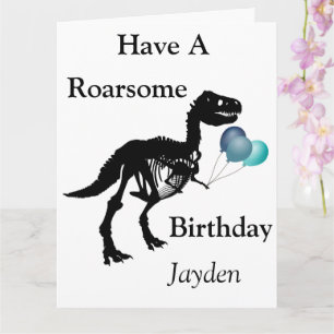 Cartão Personalised Dinosaur roarsome birthday card