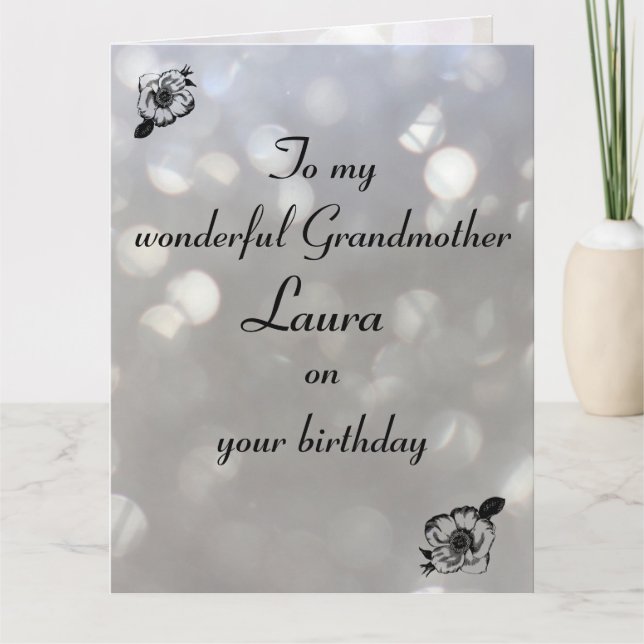 Cartão Personalised Grandmother Birthday (Frente)