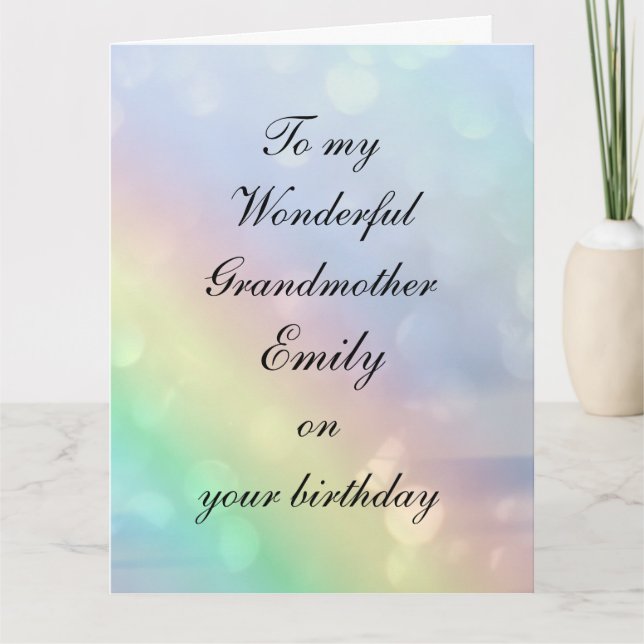 Cartão Personalised Grandmother Birthday (Frente)