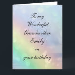 Cartão Personalised Grandmother Birthday<br><div class="desc">Beautiful Personalised Happy Birthday Grandmother Greeting Card.</div>
