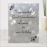 Cartão Personalised Great Grandmother Birthday<br><div class="desc">Stylish personalised Birthday Greeting Card for Great Grandmother</div>