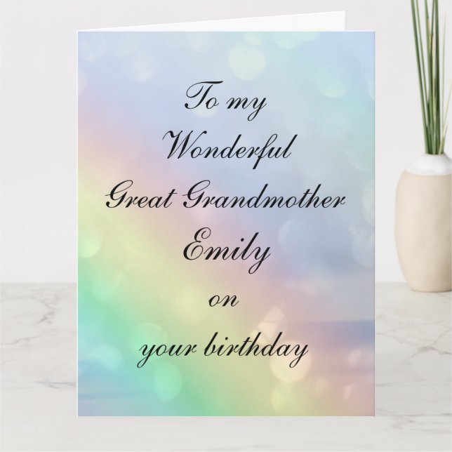 Cartão Personalised Great Grandmother Birthday (Frente)