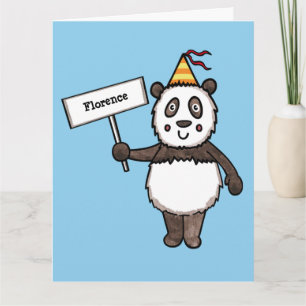 Cartão Personalised Panda Party Kid's Birthday