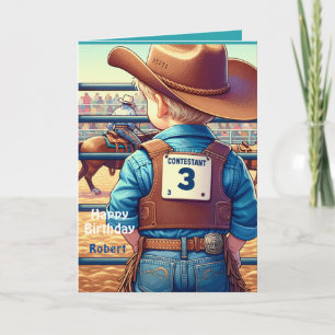 Cartão Personalização de Rodeio aniversário de 3 anos do