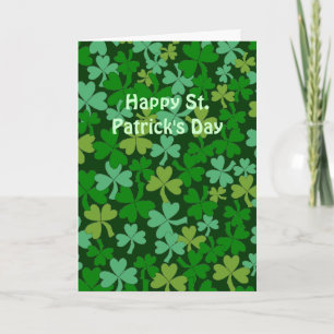 Cartão Personalização dos Shamrocks Verdes da Irlanda