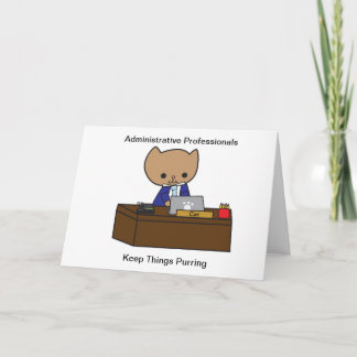 Cartão Personalização Engraçado de Gato Administrativo Ma