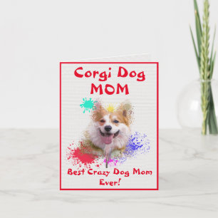 Cartão Personalizada Corgi Mãe Cachorro Mais Louco Dama D