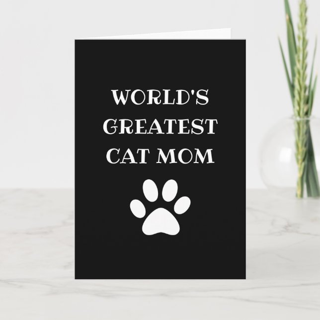 Cartão Personalizada Melhor Mãe de Gato do Mundo Texto Pe (Frente)