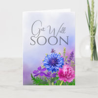 Cartão Personalizado Azul e Rosa Floral para Melho