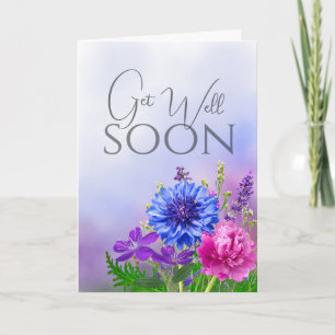Cartão Personalizado Azul e Rosa Floral para Melho
