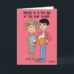 Cartão personalizado bebendo dos desenhos animados<br><div class="desc">Personalize este cartão de cumprimentos engraçado dos óculos de proteção da cerveja para o aniversário/noite do veado/noite do noivo/menino para fora ou a toda a ocasião. Incorpore o texto para dentro a suas especificações do presente.</div>