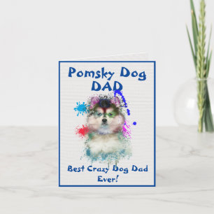 Cartão Personalizado Cachorro Pai Pomsky Melhor Pai Cacho