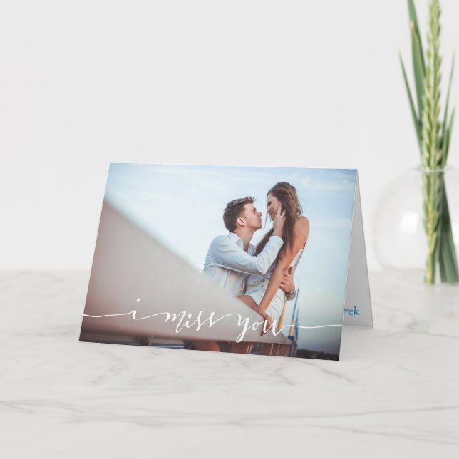 Cartão Personalizado com Foto "Sinto Saudades de V (Frente)