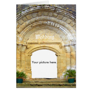 Cartão personalizado, com igreja medieval.