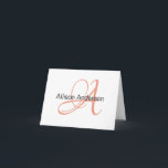 Cartão personalizado com monograma e nome<br><div class="desc">Cartão personalizado com monograma e nome,  use a ferramenta de design para alterar as fontes,  cores.</div>