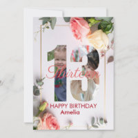 cartão personalizado de 13º aniversário feliz