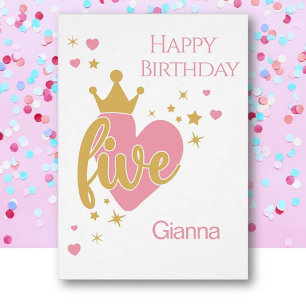 Cartão personalizado de 5º aniversário