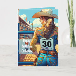 Cartão Personalizado de aniversário de 30 anos Rodeio de