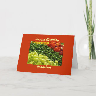 Cartão Personalizado de Aniversário de Pimentos Qu