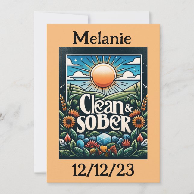 Cartão personalizado de aniversário de Sober (Frente)