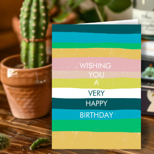 Cartão Personalizado de ANIVERSÁRIO Listras Simple