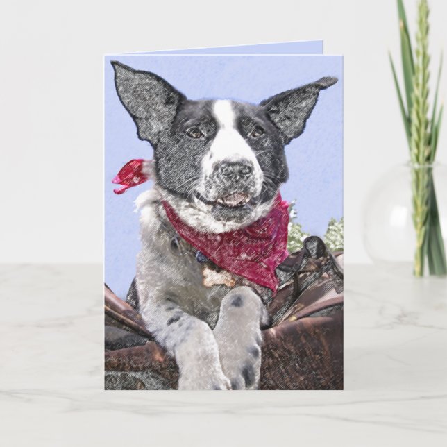 Cartão Personalizado de Arte de Desenho de Collie  (Frente)