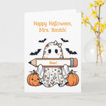 Cartão Personalizado de Boas Festas de Halloween p