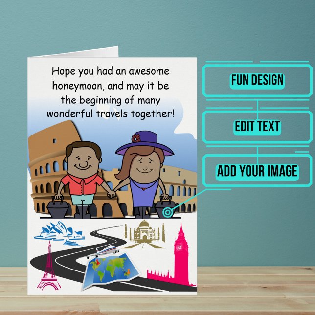 Cartão Personalizado de Boas-vindas da Lua Honrosa (Send your love and congratulations with a modern and unique twist.)