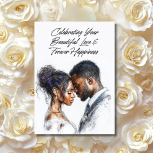 Cartão Personalizado de Casamento "Anéis de Ouro e