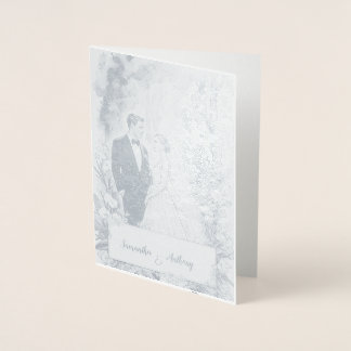 Cartão Personalizado de Casamento de Folha