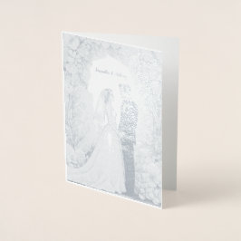 Cartão Personalizado de Casamento de Folha