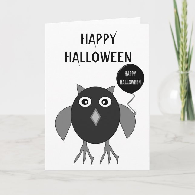 Cartão Personalizado de Coruja para Festa de Hallo (Frente)