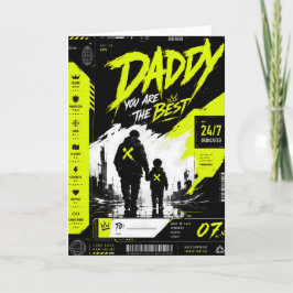Cartão personalizado de Dia dos Pais Neon Cyberpun