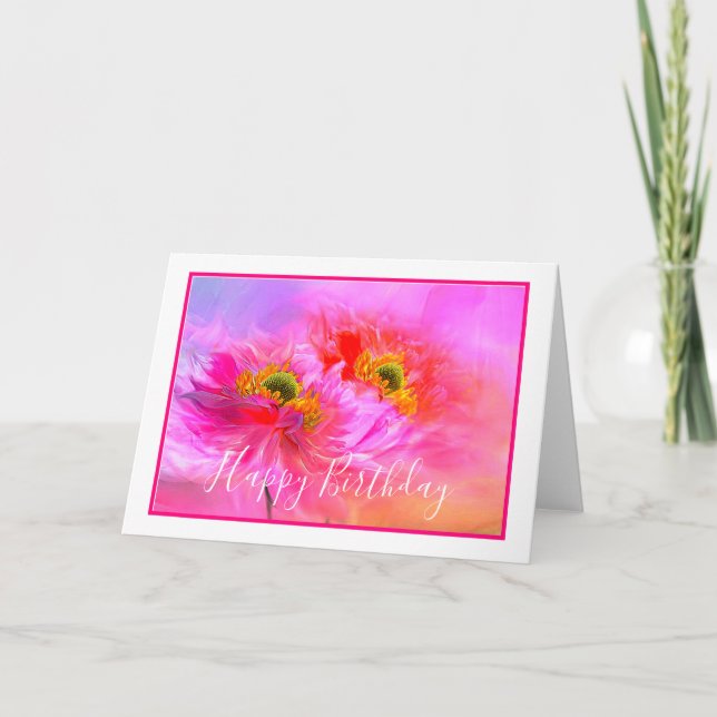 Cartão personalizado de fantasia floral (Frente)