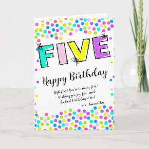 Cartão Personalizado de Feliz Aniversário Menina 5