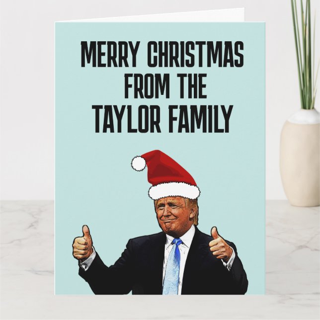 CARTÃO PERSONALIZADO DE GREETING DE NATAL DE TRUMP (Frente)