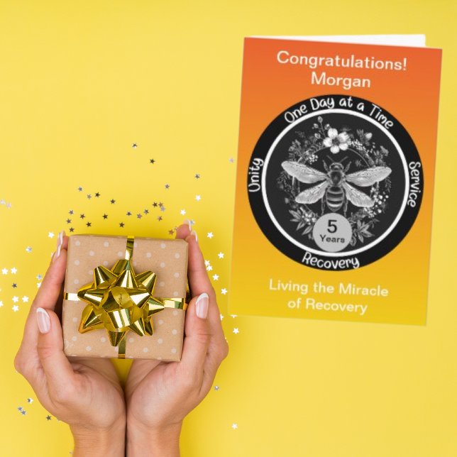 Cartão Personalizado de Marco de Sobriedade (Criador carregado)